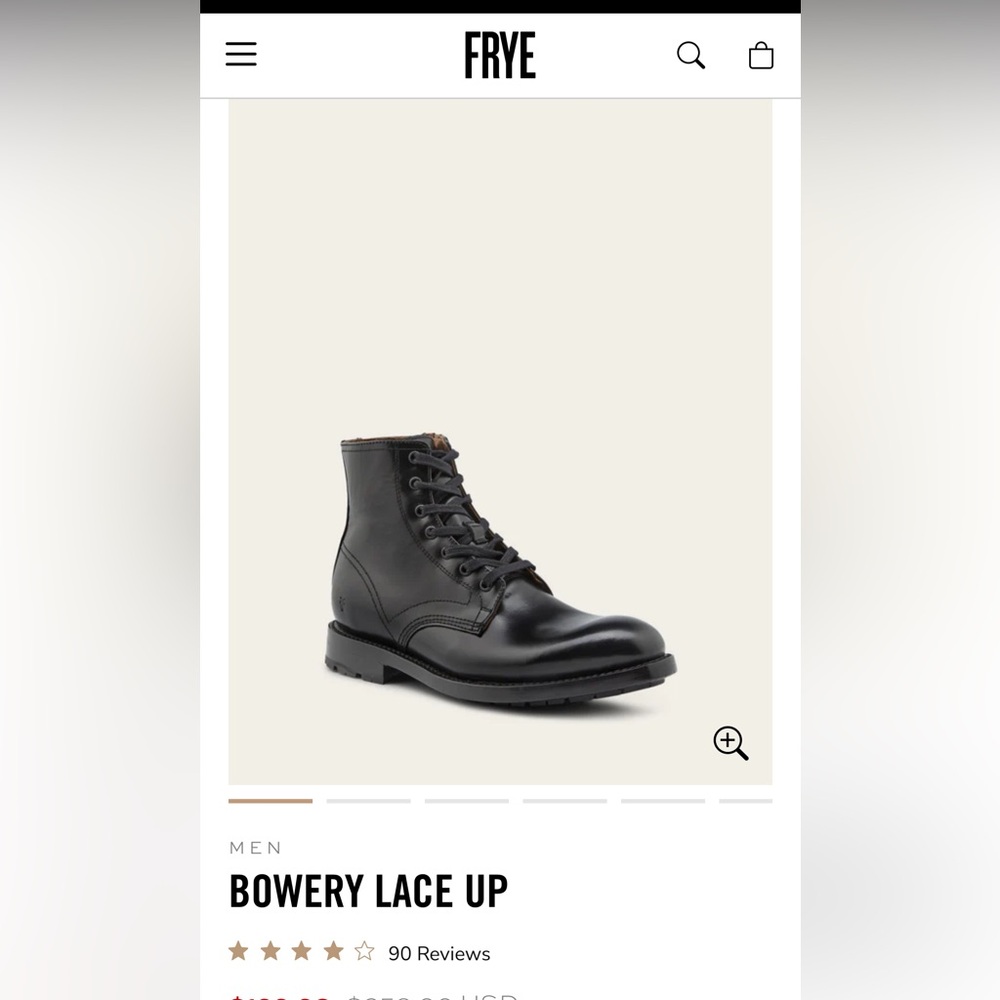 NEW. NEVER WORN. Men’s FRYE BOWERY LACE UP in BLACK LEATHER. NEW in BOX. Size 9.